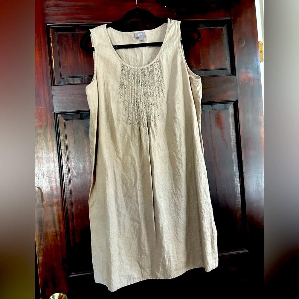 J Jill embroidered linen dress
